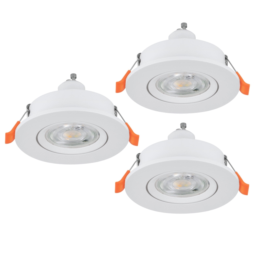 Eglo - Set de 3 spoturi LED încastrate pentru tavan, 1xGU10/4,5W/230V, albe