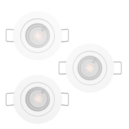 Eglo - Set de 3 spoturi LED încastrate pentru tavan, 1xGU10/4,5W/230V, albe