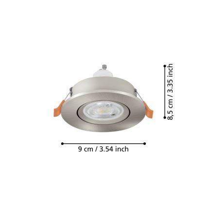 Eglo - Spot LED încastrat 1xGU10/4,5W/230V crom mat