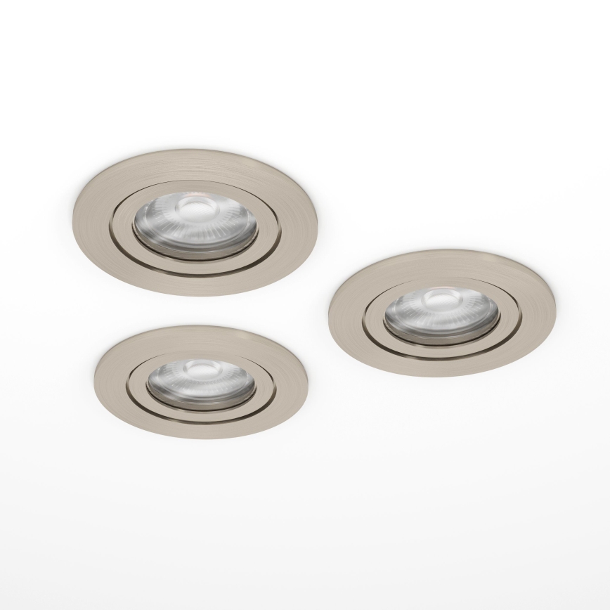 Eglo - Set de 3 spoturi LED încastrate, 1x GU10/4,5W/230V, crom mat