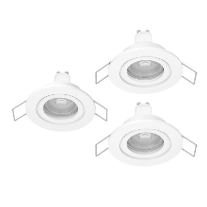 Eglo - Set de 3 spoturi LED încastrate pentru baie, 1x GU10/4,5W/230V, IP44, alb