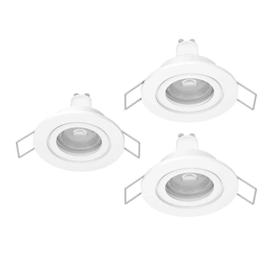 Eglo - Set de 3 spoturi LED încastrate pentru baie, 1x GU10/4,5W/230V, IP44, alb