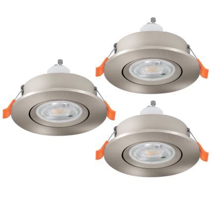 Eglo - Set 3x spoturi LED încastrate pentru baie, 1x GU10/4,5W/230V, IP44, crom mat