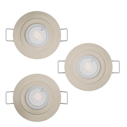 Eglo - Set 3x spoturi LED încastrate pentru baie, 1x GU10/4,5W/230V, IP44, crom mat