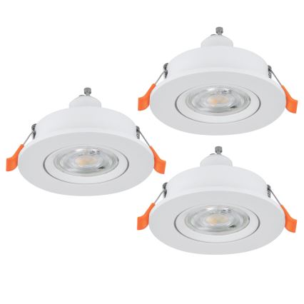 Eglo - Set de 3 spoturi LED încastrate, 1x soclu GU10/4,5W/230V, alb