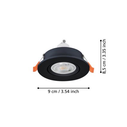 Eglo - Spot LED încastrat pentru tavan 1xGU10/4,5W/230V negru