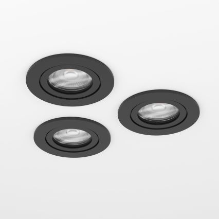 Eglo - Set 3x spoturi LED încastrate 1xGU10/4,5W/230V negru