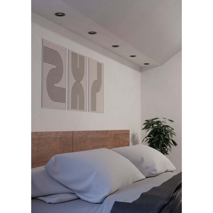 Eglo - Set 3x spoturi LED încastrate 1xGU10/4,5W/230V negru