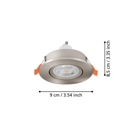 Eglo - Spot LED încastrat pentru tavan 1xGU10/4,5W/230V crom mat