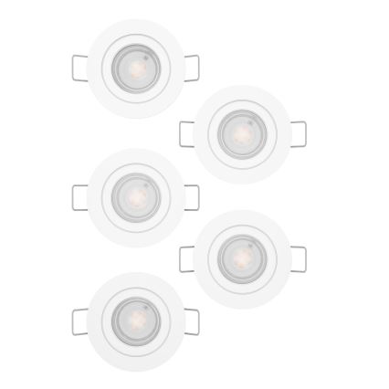 Eglo - Set de 5 spoturi LED încastrate de tavan, 4,8 W, 230 V, 2700/4000/6500 K, albe