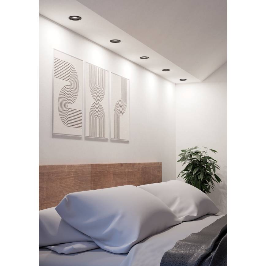 Eglo - Spot LED încastrat, 4,8 W, 230 V, 2700/4000/6500 K, negru