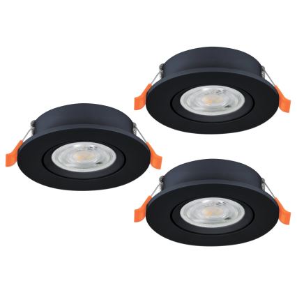 Eglo - Set de 3 spoturi LED încastrate LED/4,8W/230V 2700/4000/6500K negru