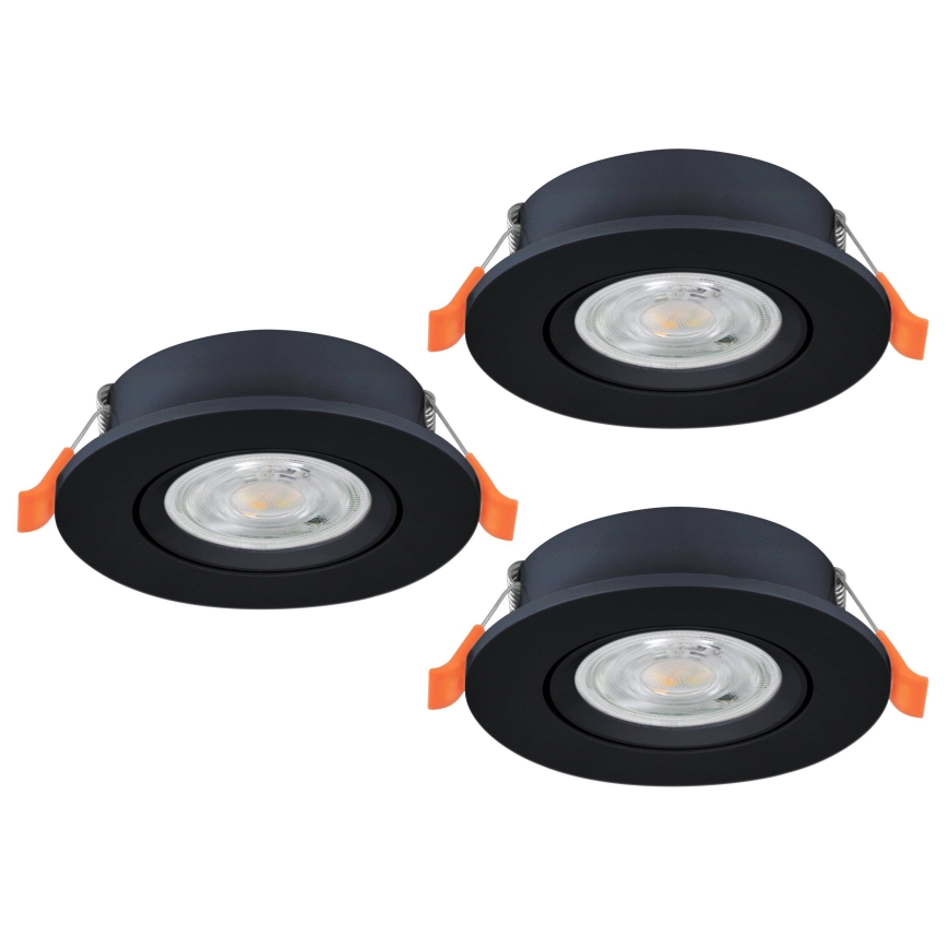 Eglo - Set de 3 spoturi LED încastrate LED/4,8W/230V 2700/4000/6500K negru