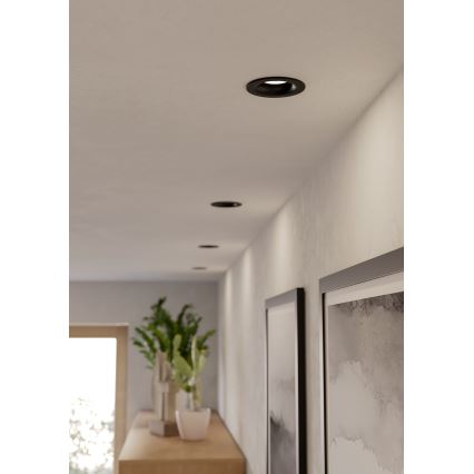 Eglo - Spot LED încastrat pentru baie, 4,9W, 230V, 2700/4000/6500K, Ø 8,8 cm, IP65, negru