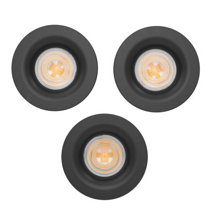 Eglo - Set 3 buc. spoturi LED încastrate pentru baie, 4,9 W, 230 V, 2700/4000/6500 K, Ø 8,8 cm, IP65, negru