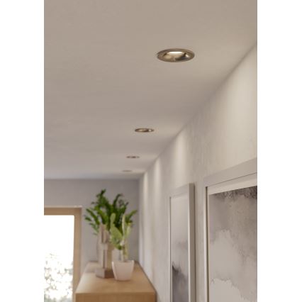 Eglo - Spot încastrat LED pentru baie, 4,9 W, 230 V, temperaturi de culoare selectabile 2700/4000/6500 K, Ø 8,8 cm, IP65, crom mat