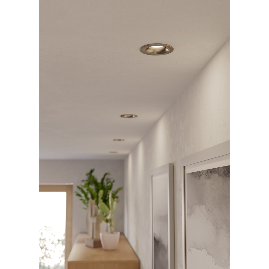 Eglo - Spot încastrat LED pentru baie, 4,9 W, 230 V, temperaturi de culoare selectabile 2700/4000/6500 K, Ø 8,8 cm, IP65, crom mat