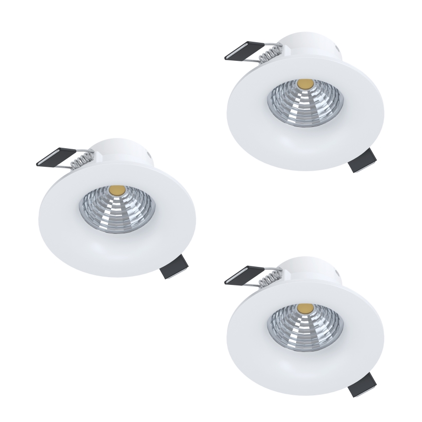 Eglo - Set 3x spoturi LED încastrate, reglabile, 4,8 W, 230 V, Ø 8,8 cm, alb