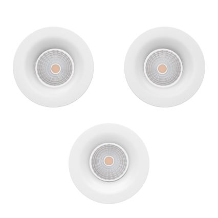 Eglo - Set 3x spoturi LED încastrate, reglabile, 4,8 W, 230 V, Ø 8,8 cm, alb