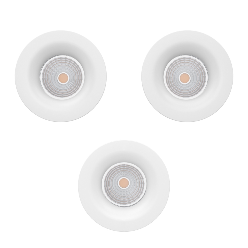 Eglo - Set 3x spoturi LED încastrate, reglabile, 4,8 W, 230 V, Ø 8,8 cm, alb