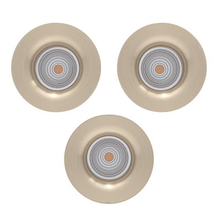 Eglo - Set de 3 spoturi încastrate LED, reglabile, 4,8 W/230 V, Ø 8,8 cm, crom mat
