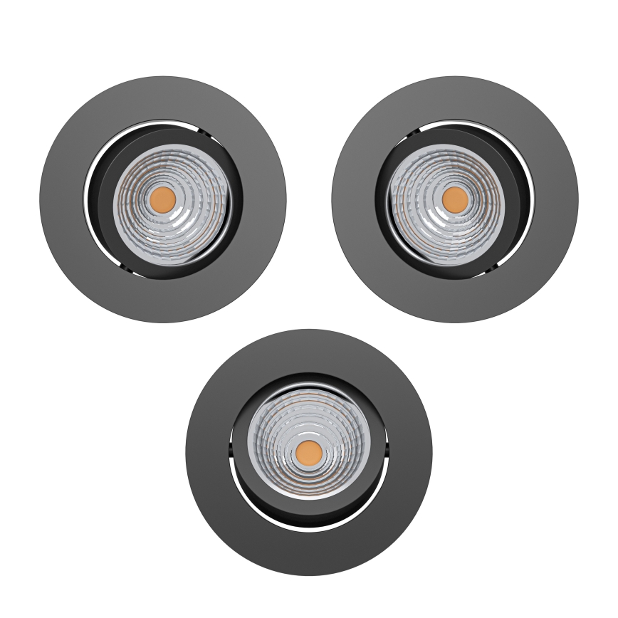 Eglo - Set 3x spot LED încastrat, reglabil, LED/6,4W/230V pr. 8,8 cm negru