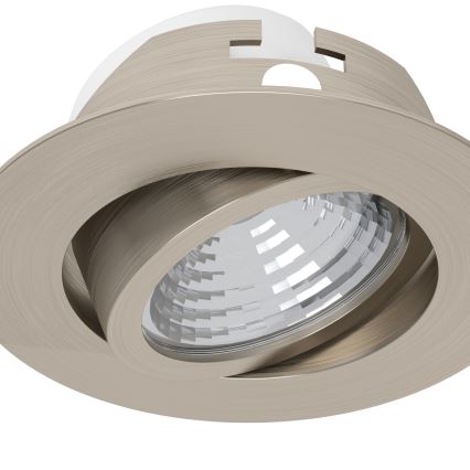 Eglo - Set de 3 spoturi LED încastrate, reglabile, 6,4 W, 230 V, Ø 8,8 cm, crom mat