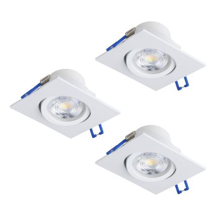 Eglo - Set de 3 corpuri LED încastrate, dimabile, 4,8W/230V, 8,8x8,8 cm, alb
