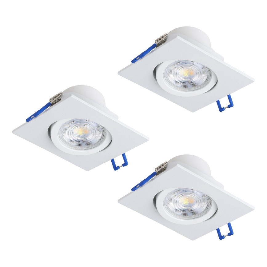 Eglo - Set de 3 corpuri LED încastrate, dimabile, 4,8W/230V, 8,8x8,8 cm, alb