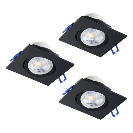 Eglo - Set 3x spot LED încastrat, dimabil, LED/4,8W/230V, 8,8x8,8 cm, negru