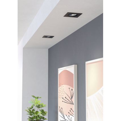 Eglo - Set 3x spot LED încastrat, dimabil, LED/4,8W/230V, 8,8x8,8 cm, negru