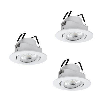 Eglo - Set 3 buc. Corp de iluminat încastrat LED RGBW reglabil LED/4,7W/230V 2700-6500K alb
