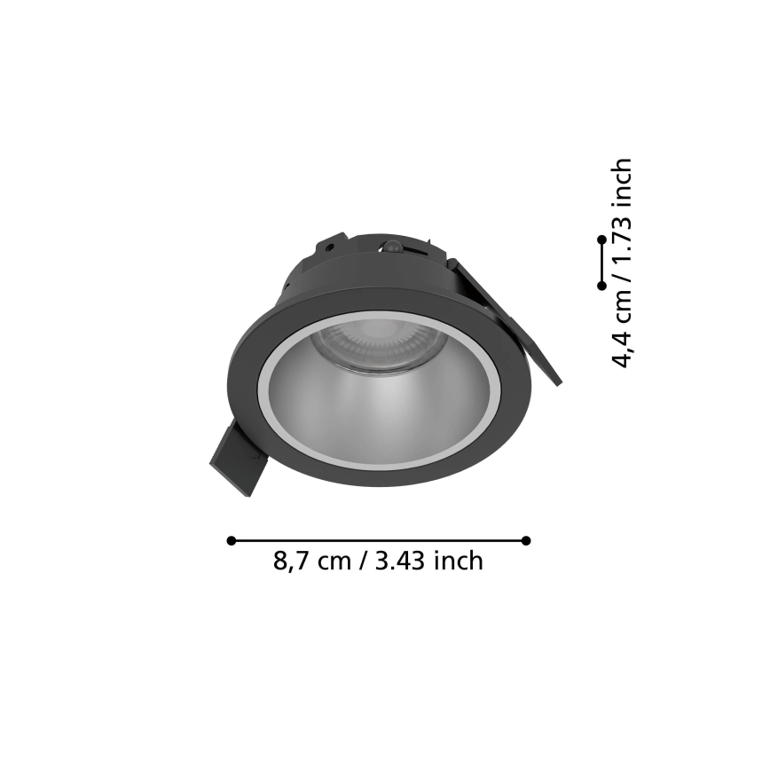 Eglo - Spot LED încastrat pentru baie, dimerizabil, LED/4,8W/230V 2700/4000/6500K IP44, negru