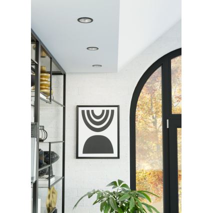 Eglo - Spot LED RGBW încastrat pentru baie, reglabil, LED/4,8W/230V 2700-6500K IP44, negru