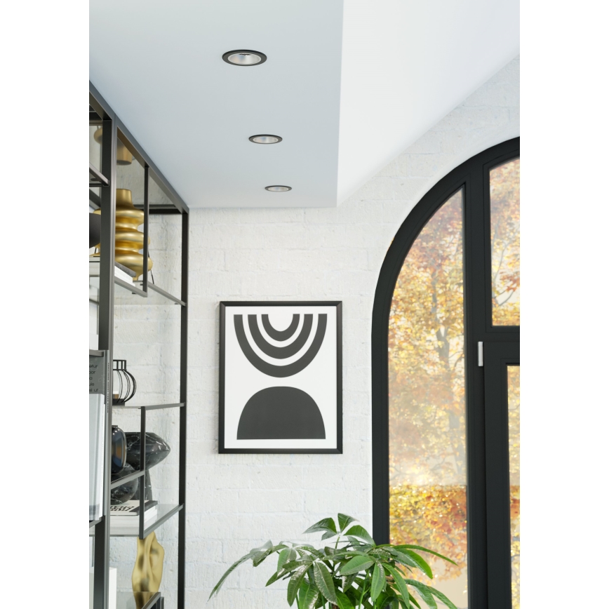 Eglo - Spot LED RGBW încastrat pentru baie, reglabil, LED/4,8W/230V 2700-6500K IP44, negru