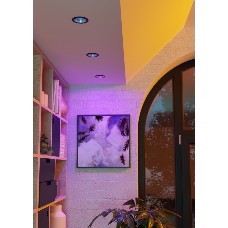 Eglo - Spot LED RGBW încastrat pentru baie, reglabil, LED/4,8W/230V 2700-6500K IP44, negru