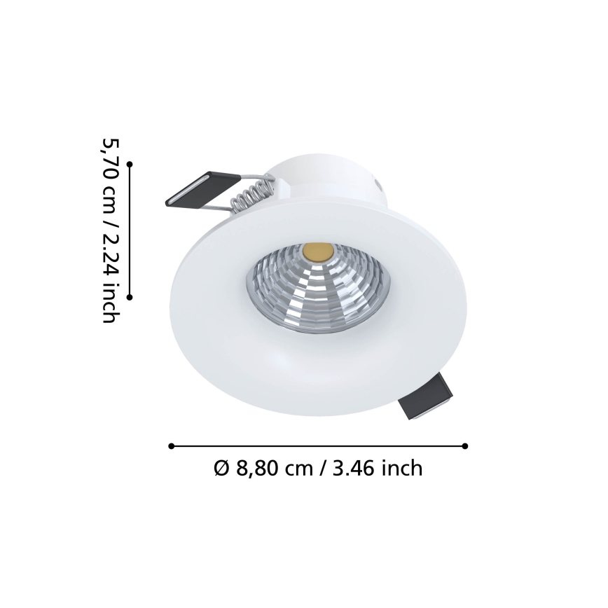 Eglo - Spot LED încastrat dimerizabil LED/6,4W/230V Ø 8,8 cm alb