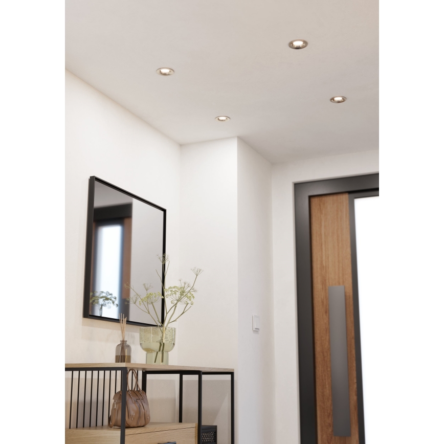 Eglo - Set de 3 spoturi LED încastrate reglabile LED/6,4W/230V Ø 8,8 cm crom mat