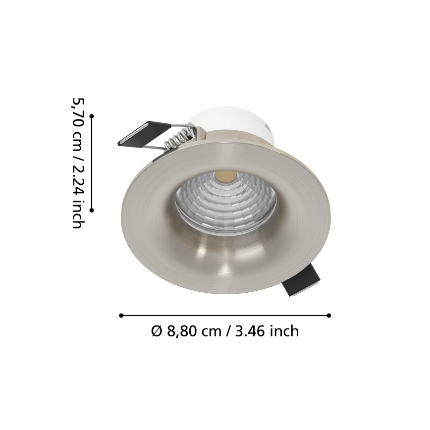 Eglo - Set de 3 spoturi LED încastrate reglabile LED/6,4W/230V Ø 8,8 cm crom mat