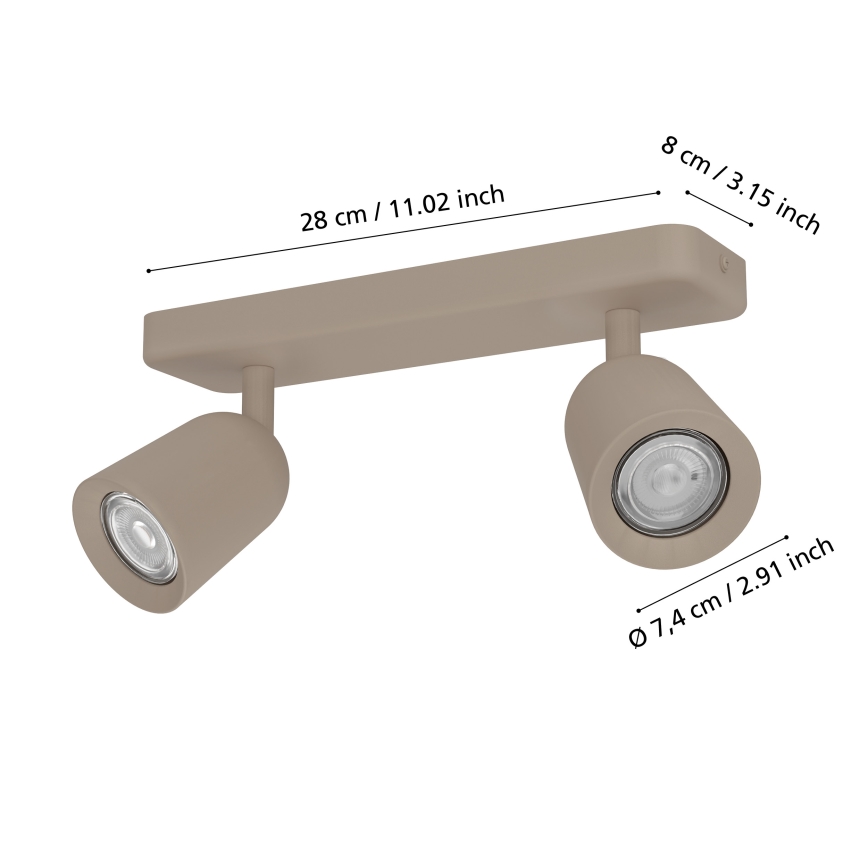 Eglo - Lampă spot 2xGU10/10W/230V, bej