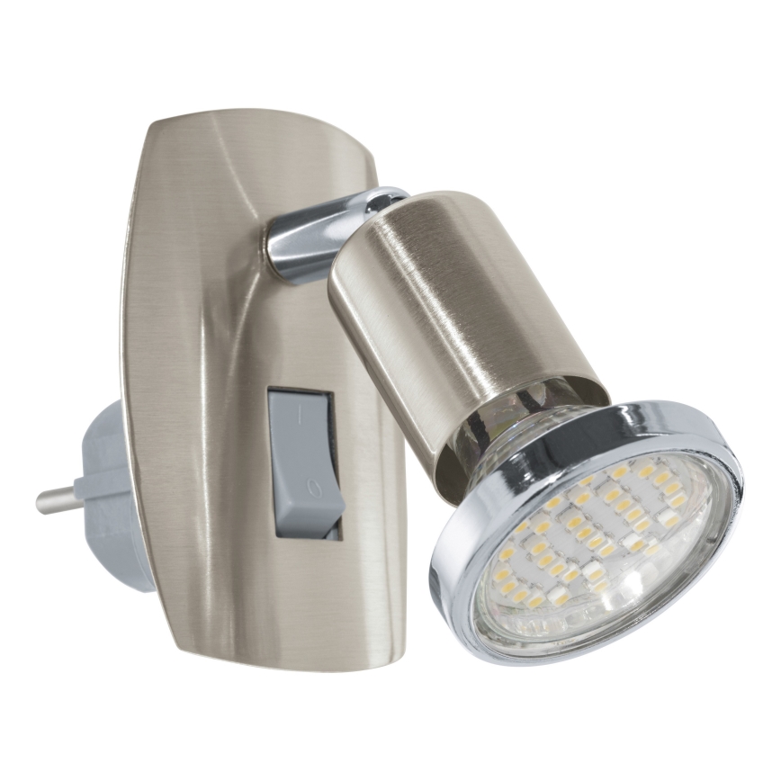 Eglo - Lampă LED cu priză 1xGU10/2,8W/230V, crom mat