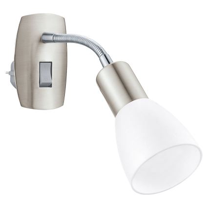 Eglo - Lampă de perete pentru priză 1xE14/5W/230V crom mat