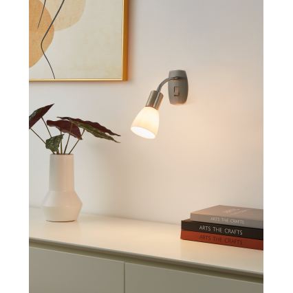 Eglo - Lampă de perete pentru priză 1xE14/5W/230V crom mat