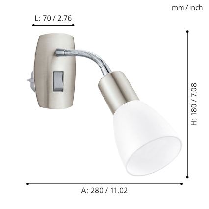 Eglo - Lampă de perete pentru priză 1xE14/5W/230V crom mat