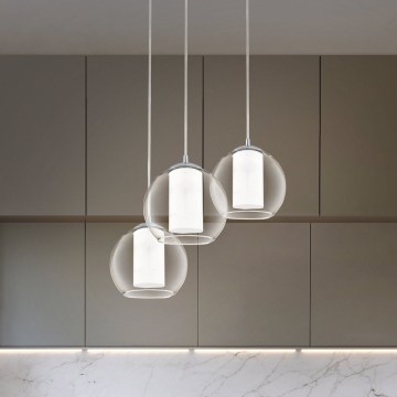 Eglo 92762 - Lampă suspendată pe cablu BOLSANO 3xE27/60W