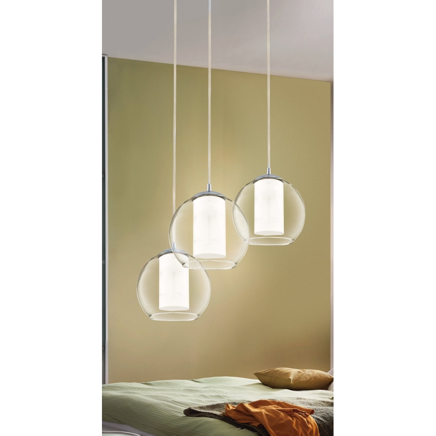 Eglo 92762 - Lampă suspendată pe cablu BOLSANO 3xE27/60W