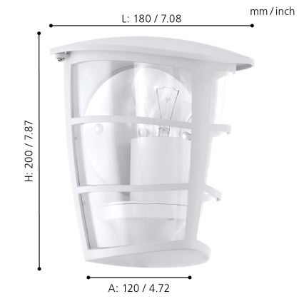 Eglo - LED Aplică perete exterior 1xE27/8,5W/230V