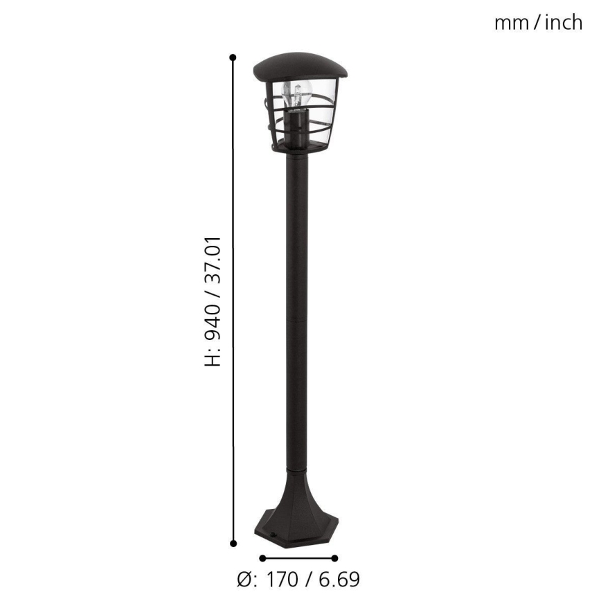 Eglo - Lampă LED de exterior 1xE27/8,5W/230V IP44 neagră