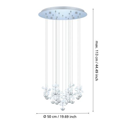 Eglo 93662 - Lustru pe cablu PIANOPOLI LED/44W/230V