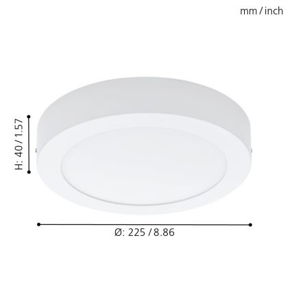 Eglo 94075 - Plafonieră LED FUEVA 1 LED/16,47W/230V Ø 22,5 cm